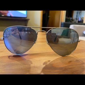 Ray ban polarized mirror aviator sunglasses